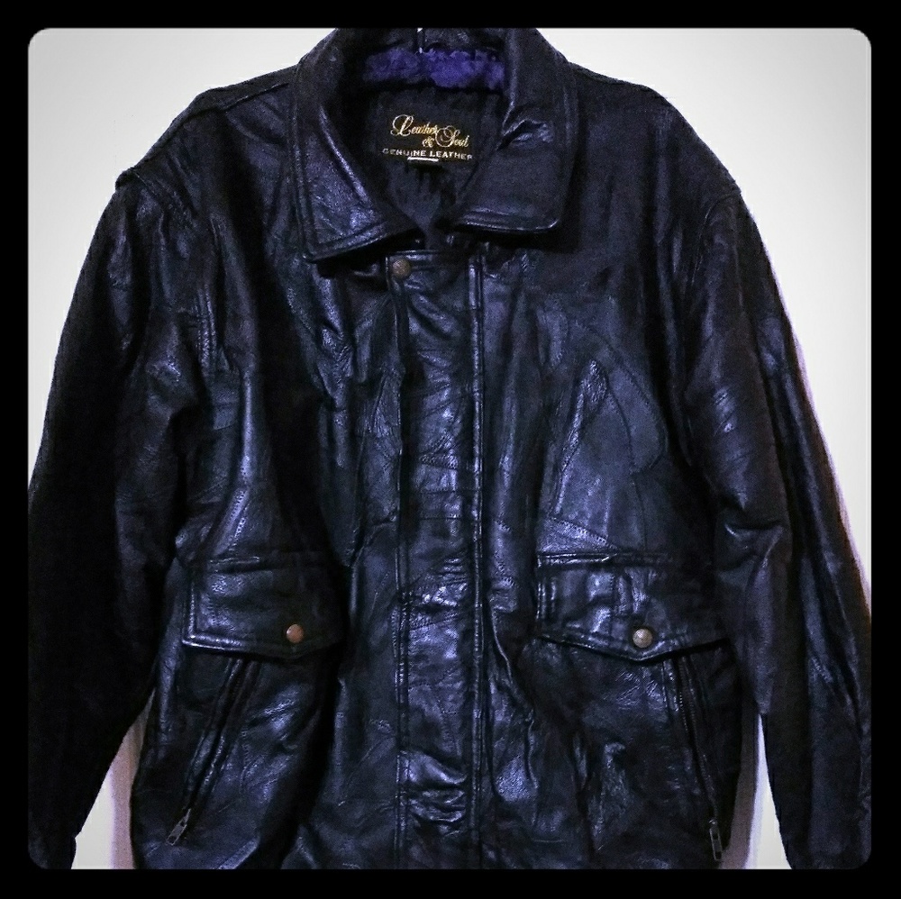 Vintage Men's Leather & Soul Medium Bomber Jacket